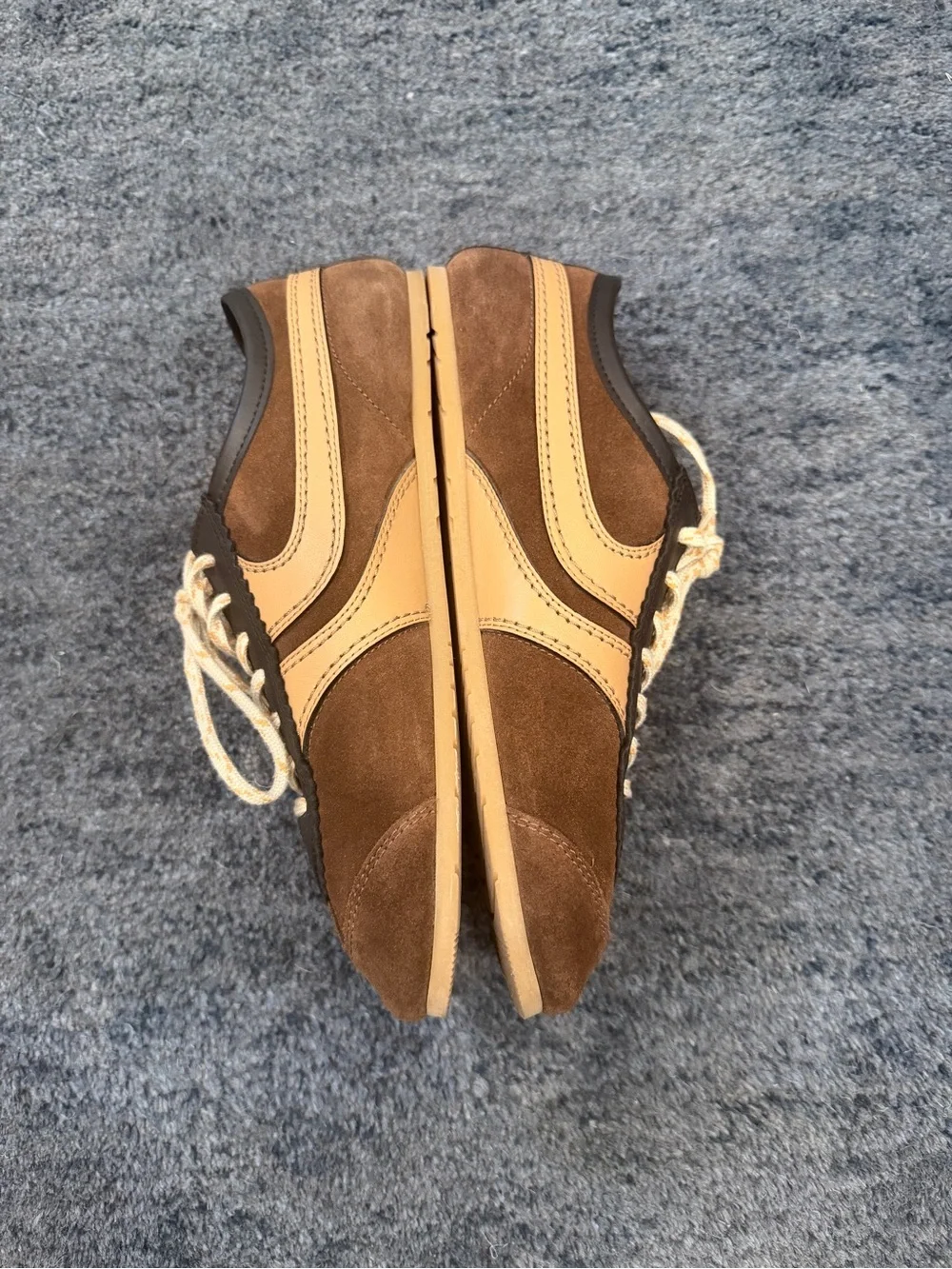 Dries Van Noten Brown Suede Sneakers with Tan and Black Accents